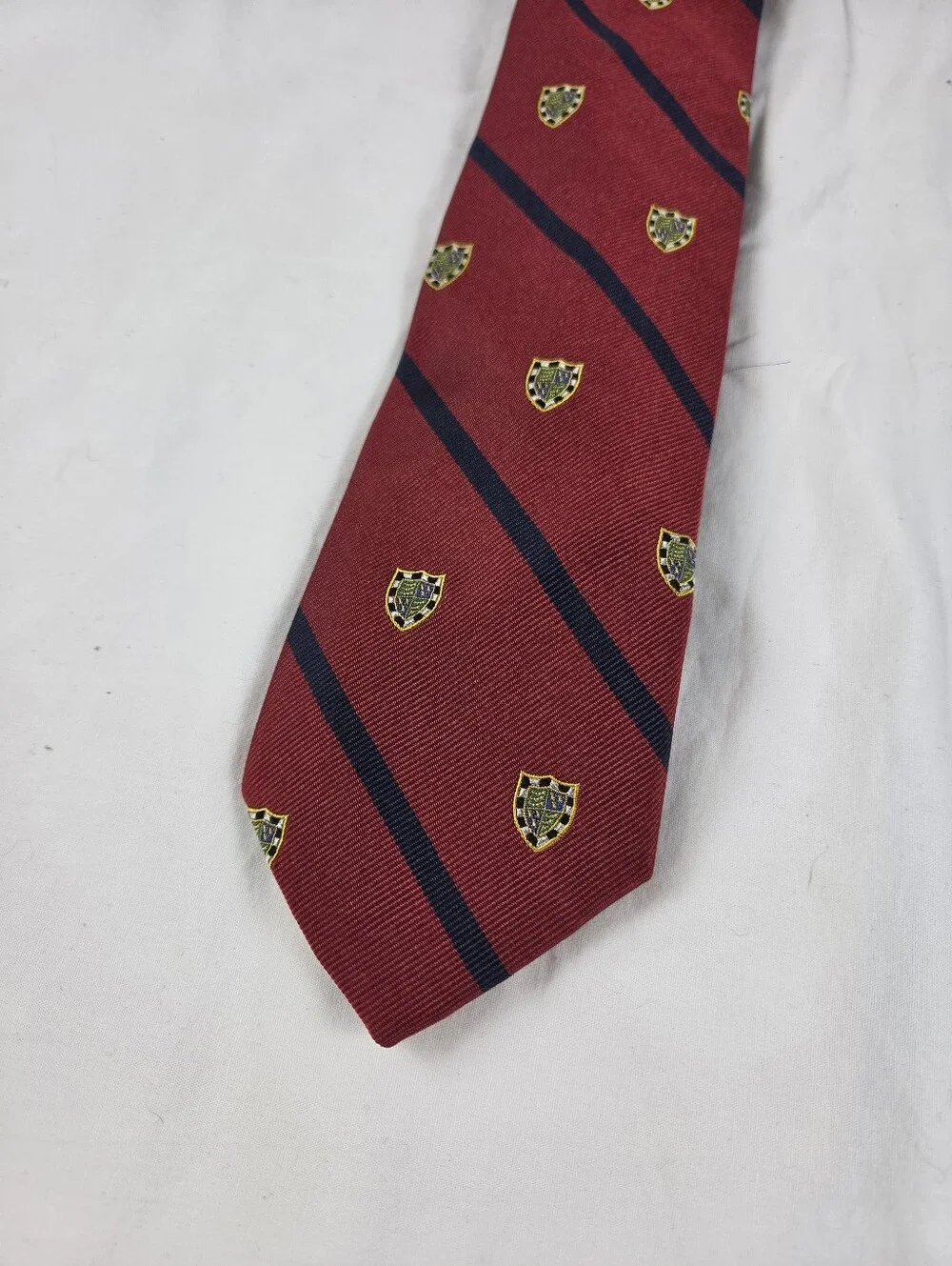 Polo Ralph Lauren Repp Narrow Club Tie Red Stripe Silk